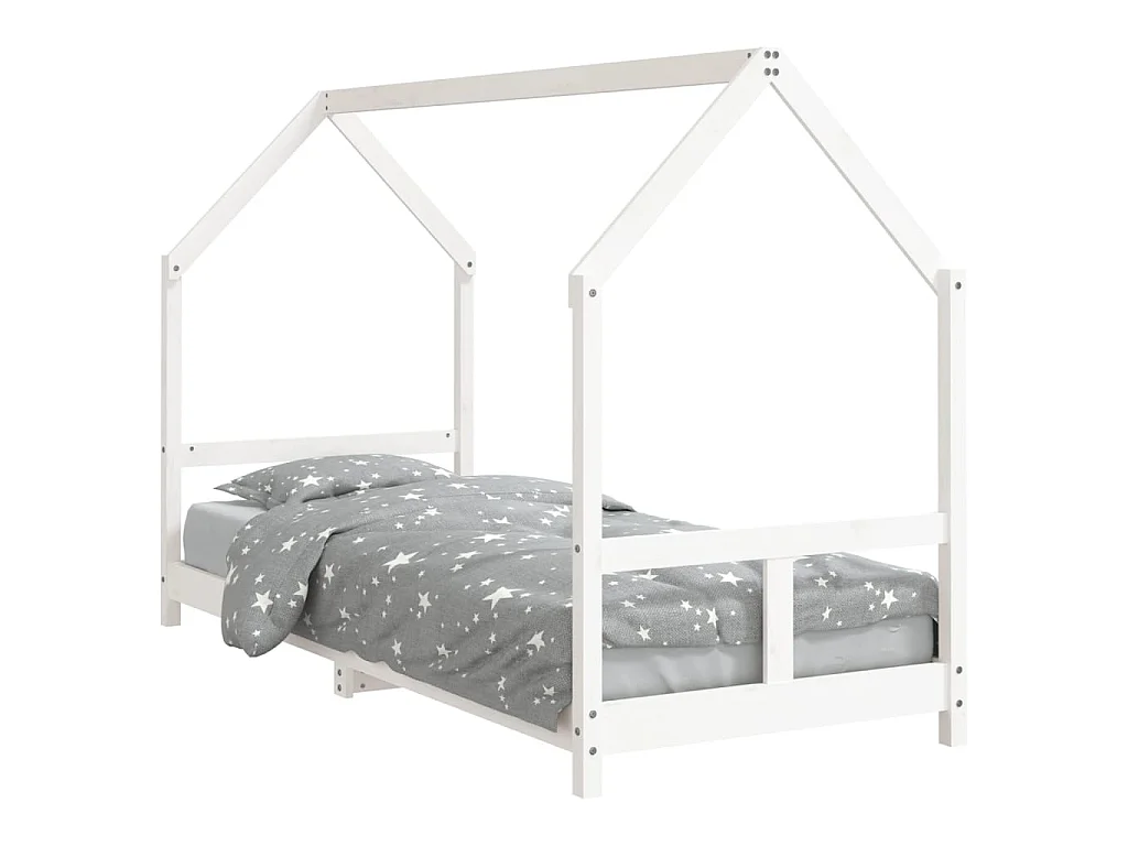 Cama 80x200 cm para niños madera de pino blanco ES98535