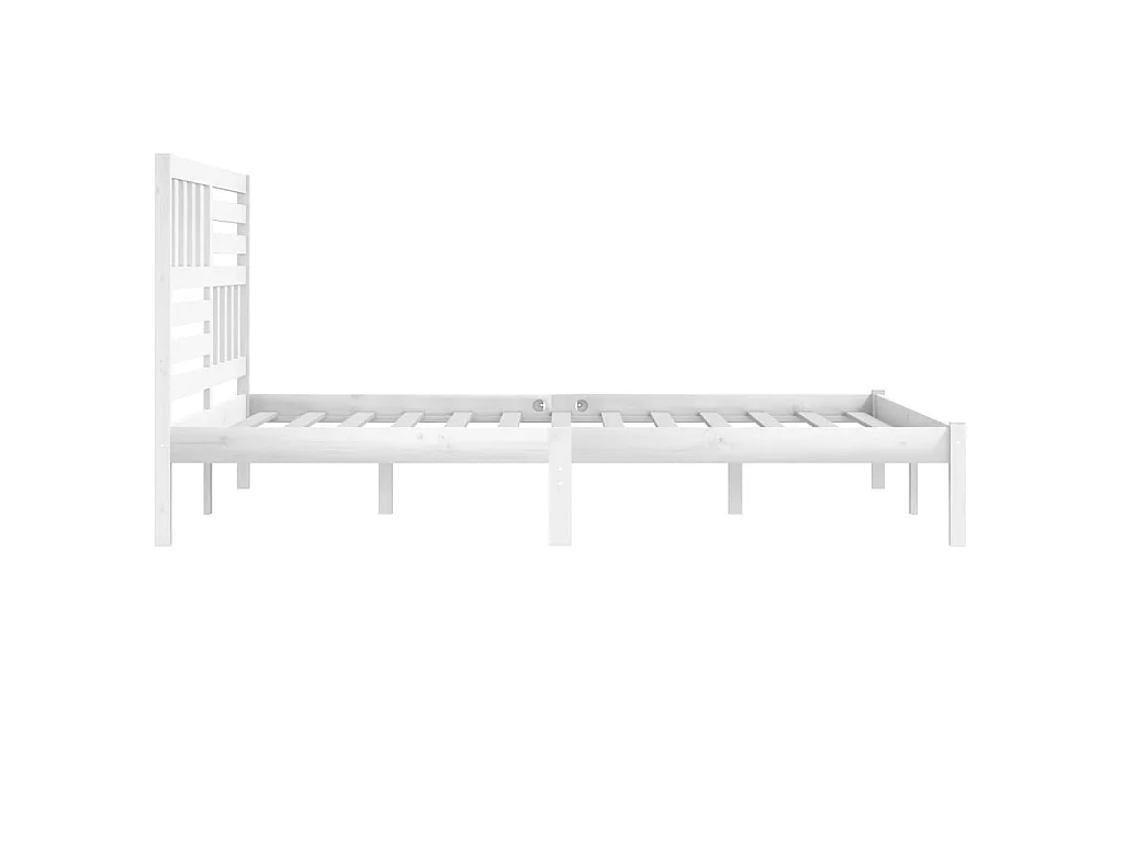 Lit-200x200 cm Blanc Bois de pin massif EGGB92821
