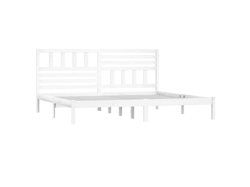 Lit-200x200 cm Blanc Bois de pin massif EGGB92821