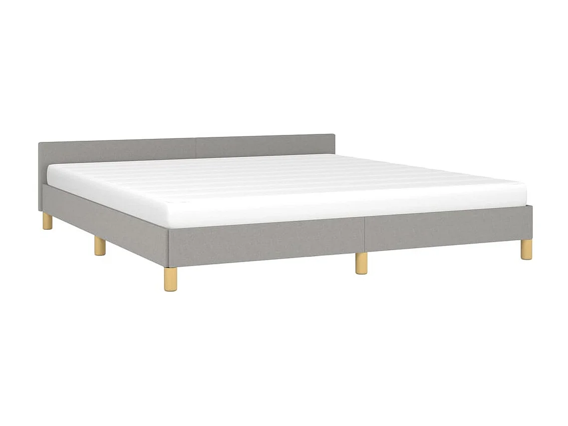 Lit-160x200 cm avec tête de lit Gris clair Tissu EGGB36145