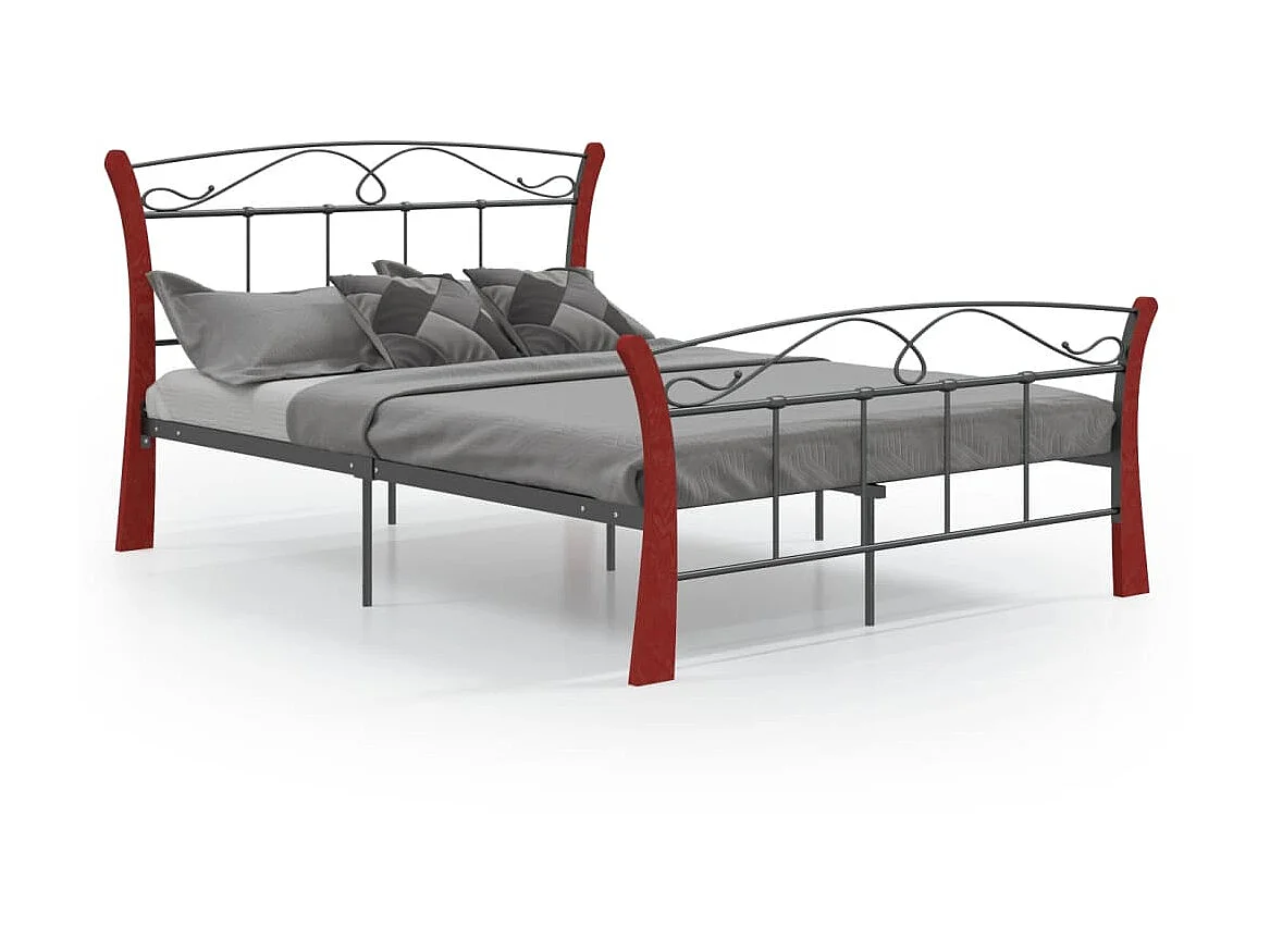 Lit-120x200 cm noir métal EGGB23452