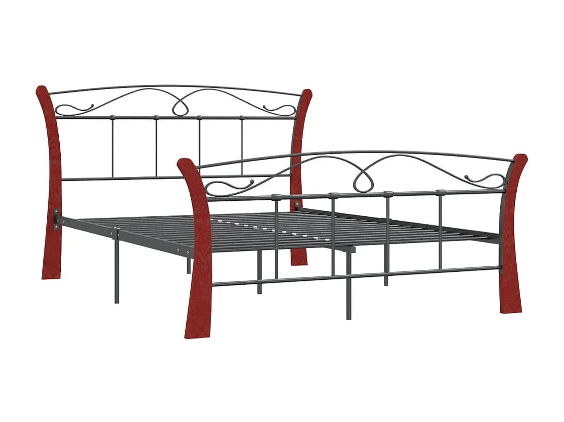 Lit-120x200 cm noir métal EGGB23452