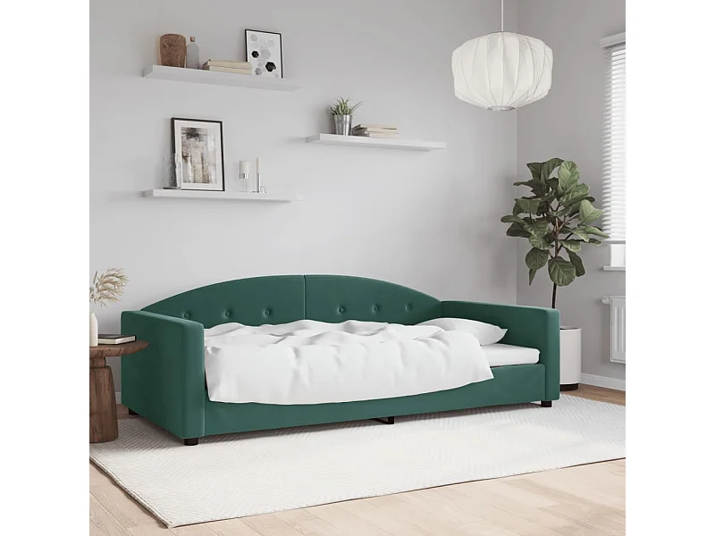 Tagesbett,Sofabett Dunkelgrün 100x200 cm Samt -gkd62166