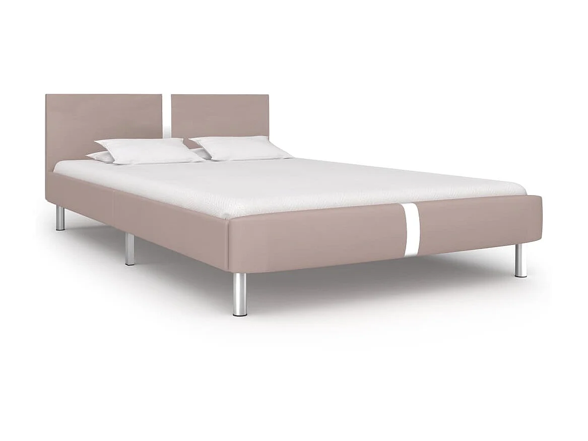 Lit-140x200 cm Cappuccino Similicuir EGGB70263