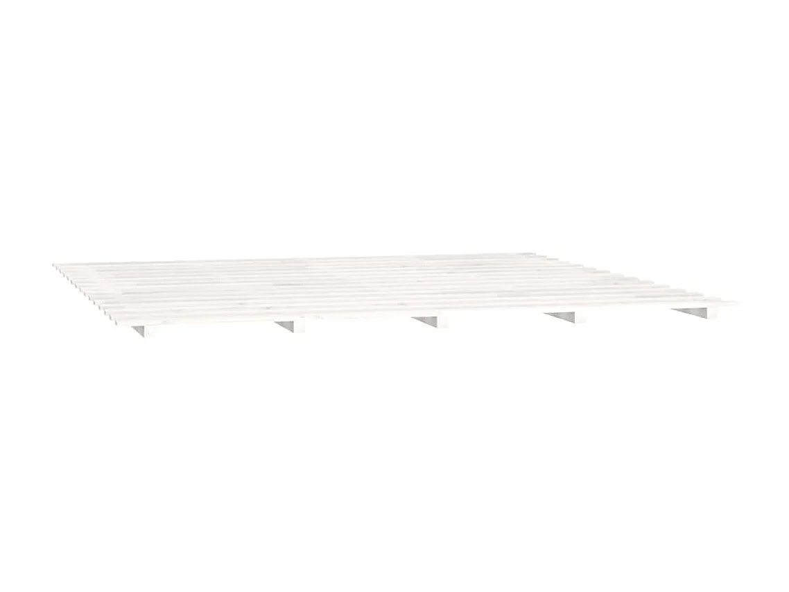 Lit-160x200 cm blanc bois de pin massif EGGB31824