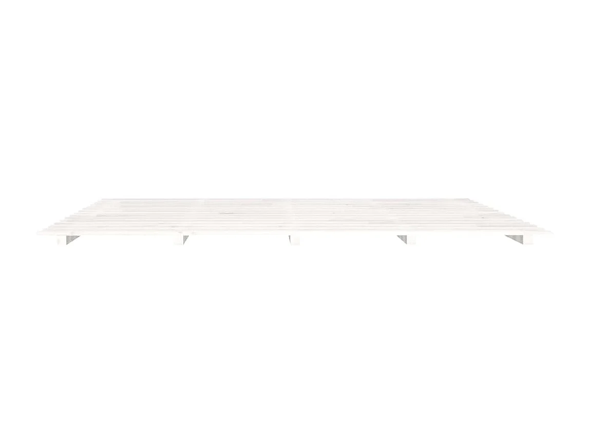Lit-160x200 cm blanc bois de pin massif EGGB31824