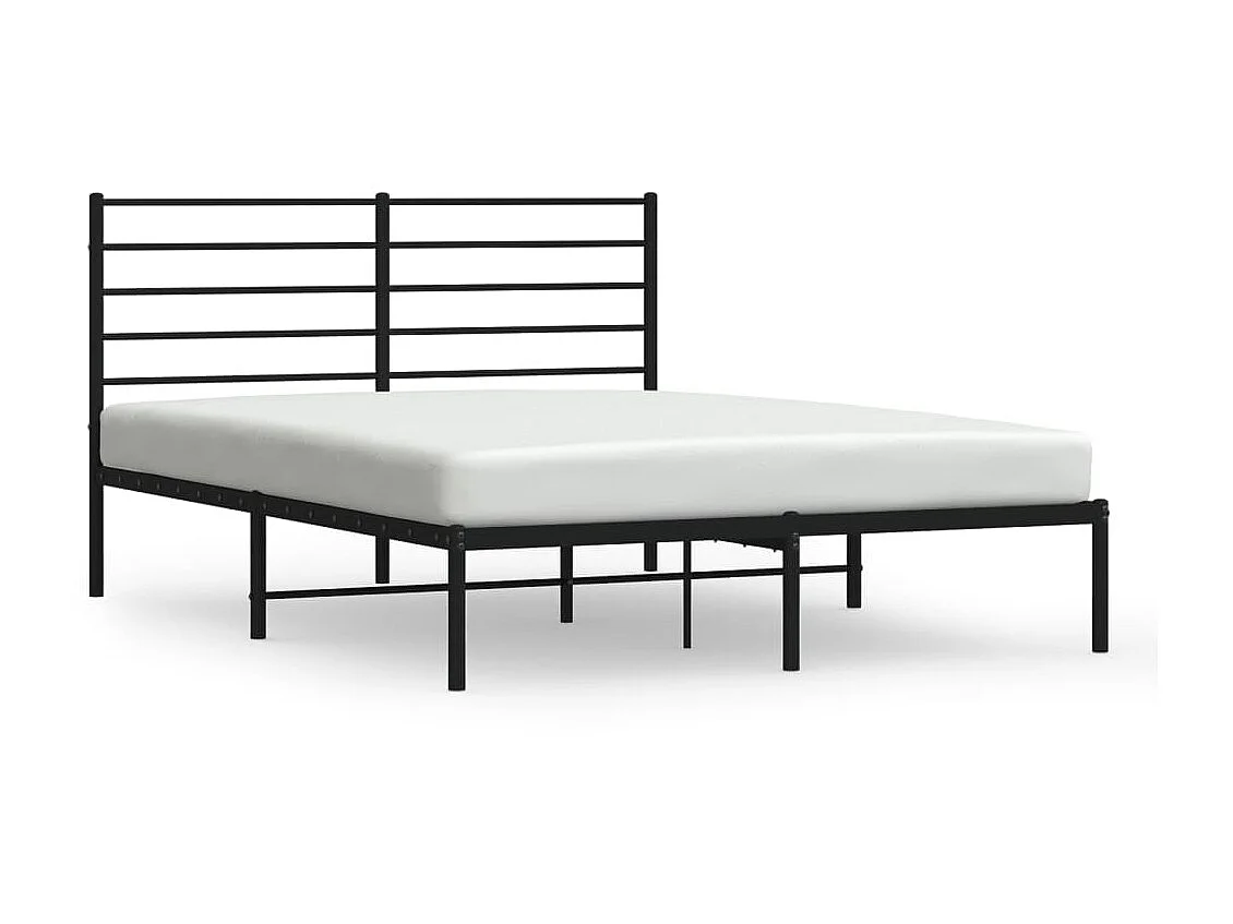 Cama com cabeceira 140x200 cm metal preto PT720451