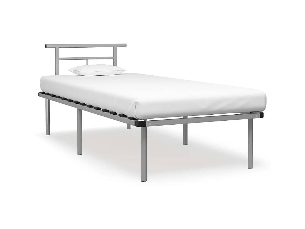 Lit-90x200 cm Gris Métal EGGB74934
