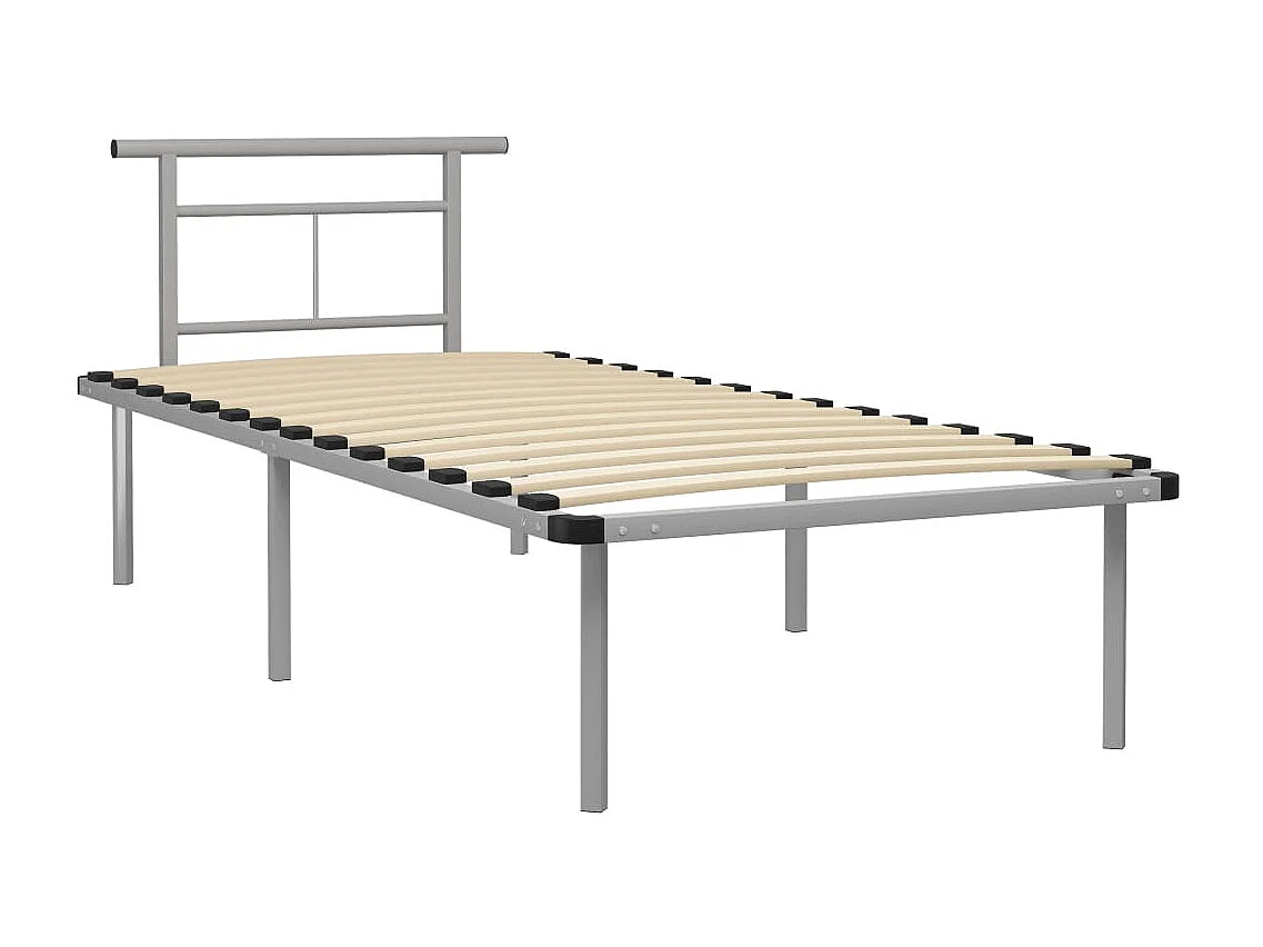Cama 90x200 cm metal cinzento PT568094