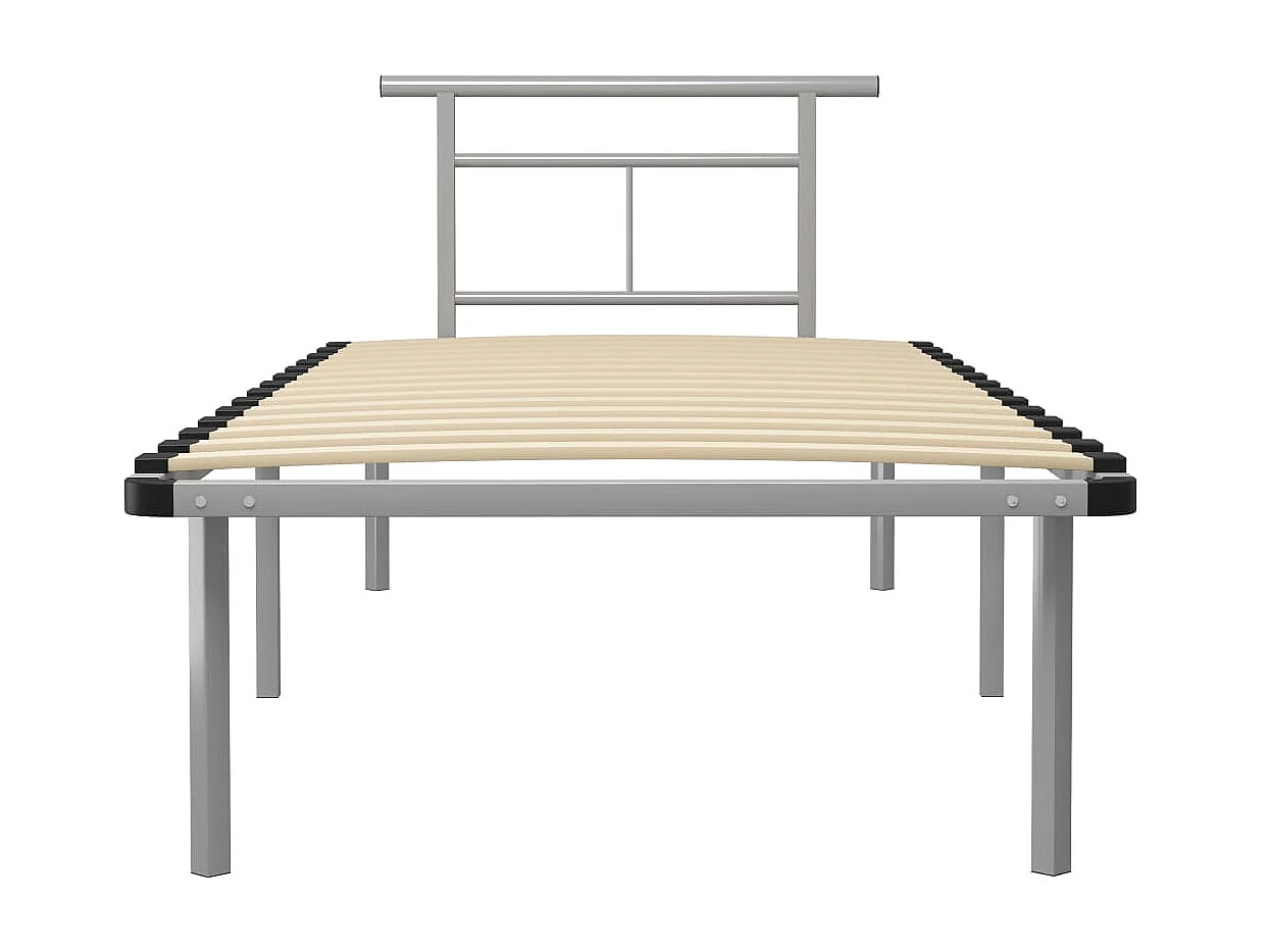Cama 90x200 cm metal cinzento PT568094
