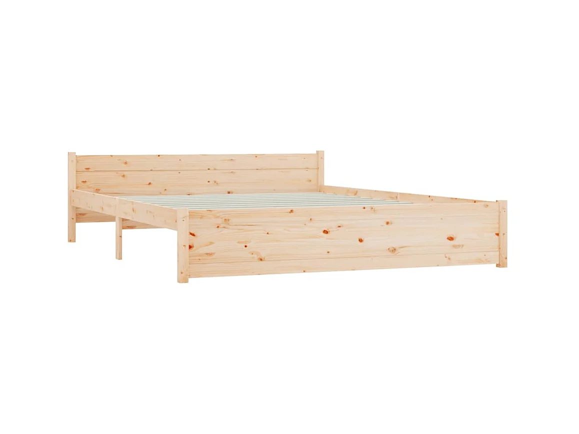 Estructura de cama de madera maciza 140x190 cm ES112181