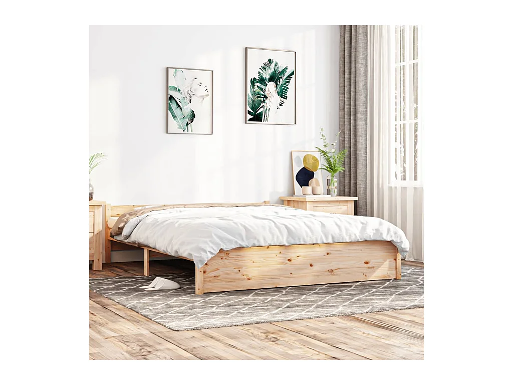Lit-140x190 cm Bois massif EGGB66877