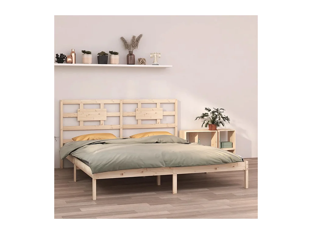 Lit-200x200 cm Bois massif EGGB48104