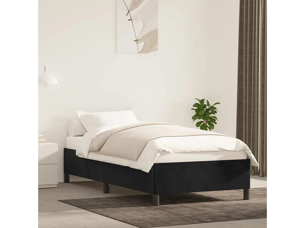 Lit-90x190 cm Noir Velours EGGB92281