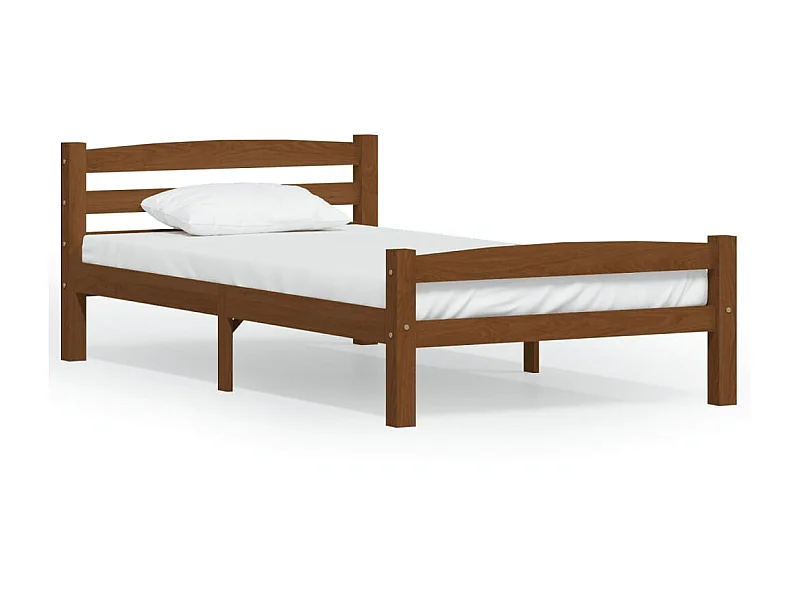 Cama 90x200 cm madera maciza pino marrón miel ES50614