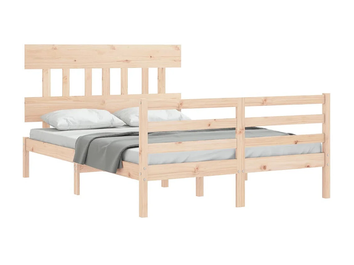 Bedframe met hoofdbord massief hout 120x200 cm NL71540