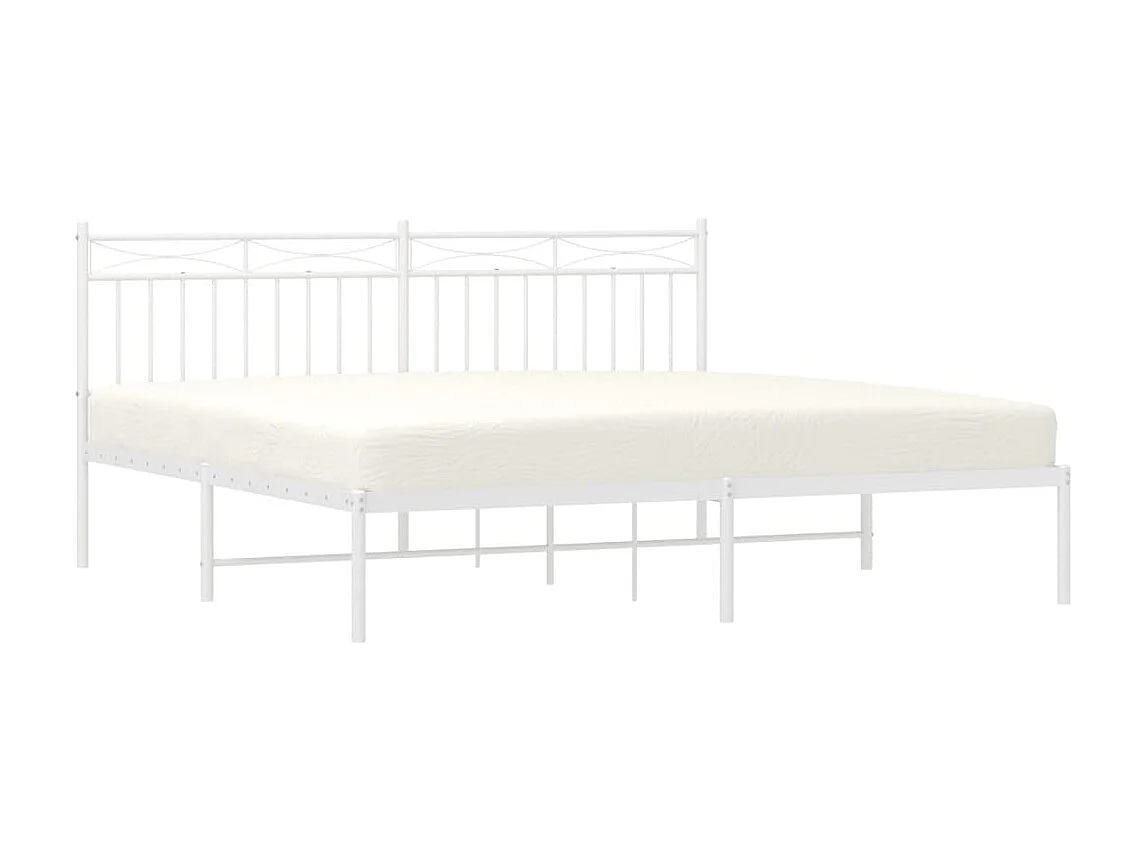 Cama com cabeceira 183x213 cm metal branco PT848711