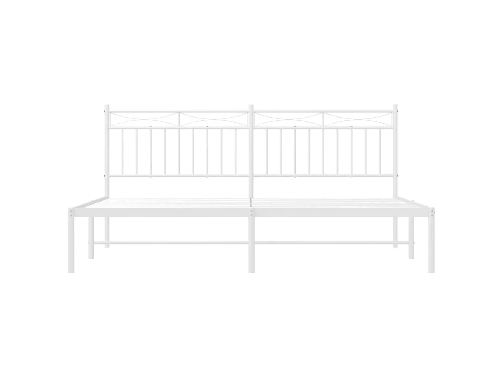 Cama com cabeceira 183x213 cm metal branco PT848711