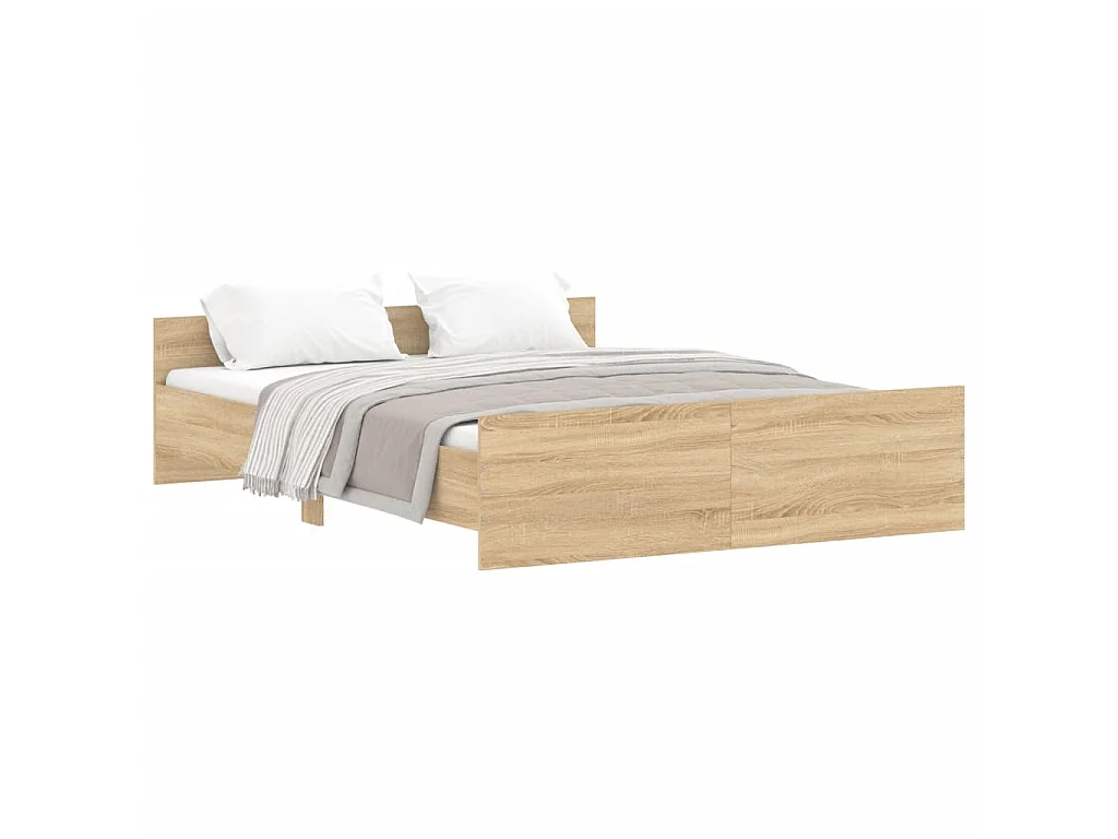 Bedframe met hoofd- en voeteneinde sonoma eikenkleur 140x200 cm NL28383