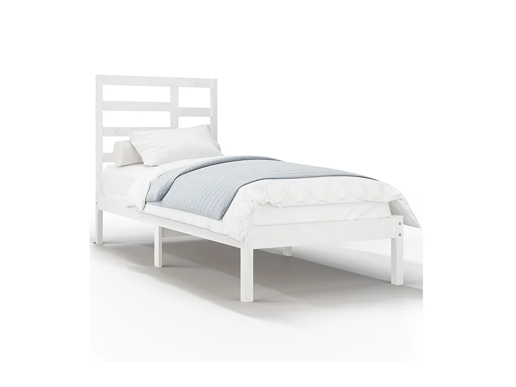 Cama solteiro 90x190 cm madeira maciça branco PT418966