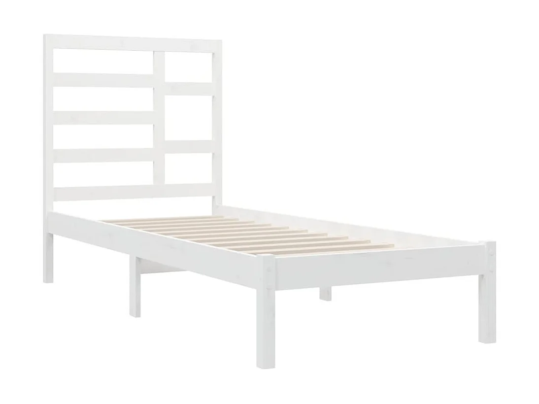 Cama solteiro 90x190 cm madeira maciça branco PT418966