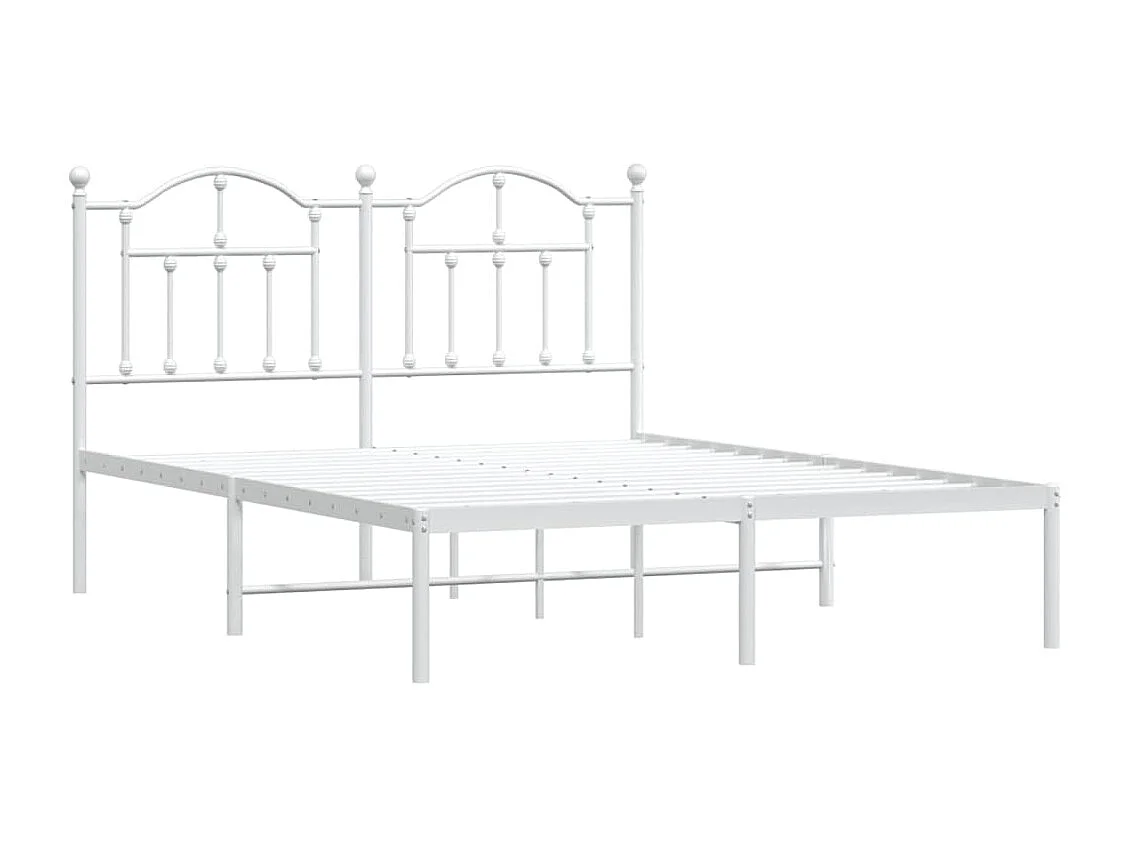 Lit-150x200 cm métal avec tête de lit blanc EGGB59196