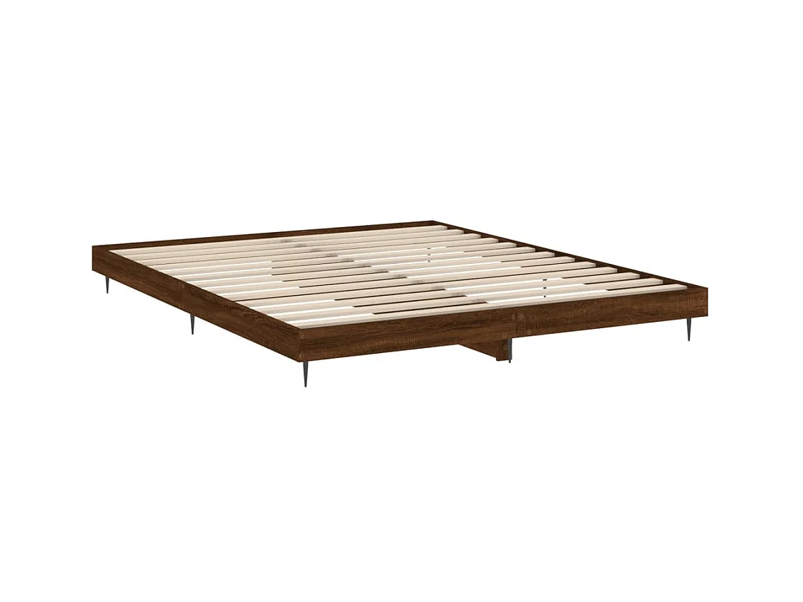 Cama 120x200cm derivados madeira carvalho castanho PT757174