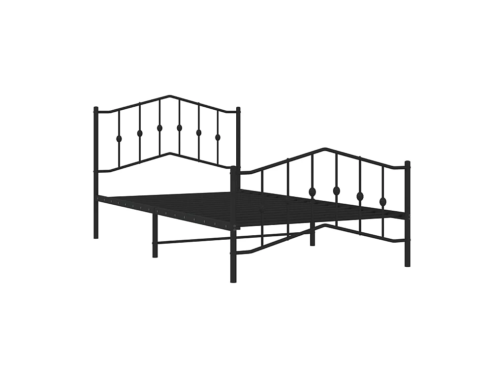 Cama 100x200 cm con cabecero y estribo metal negro ES96726