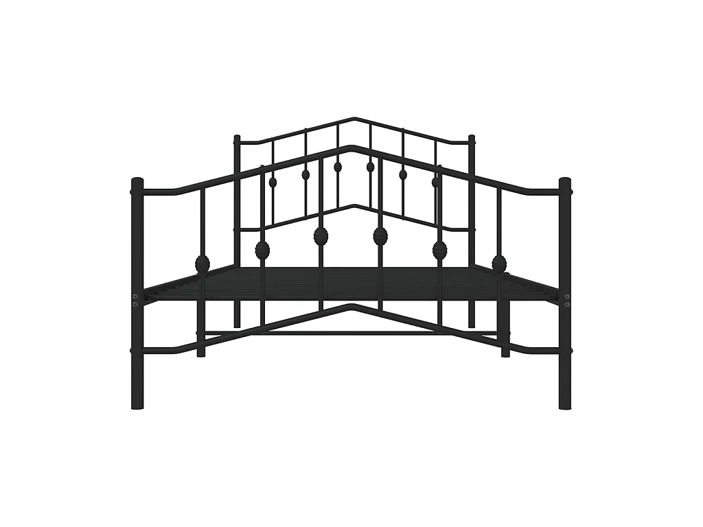 Cama 100x200 cm con cabecero y estribo metal negro ES96726