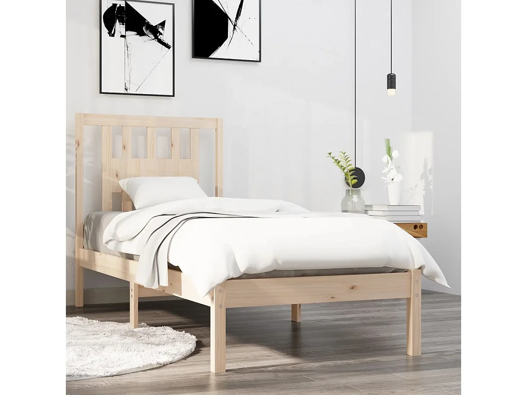 Lit-90x190 cm bois massif simple EGGB21414