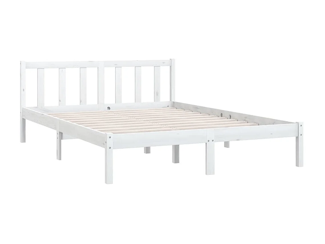 Cama 120x190 cm madera maciza pino blanco ES22951