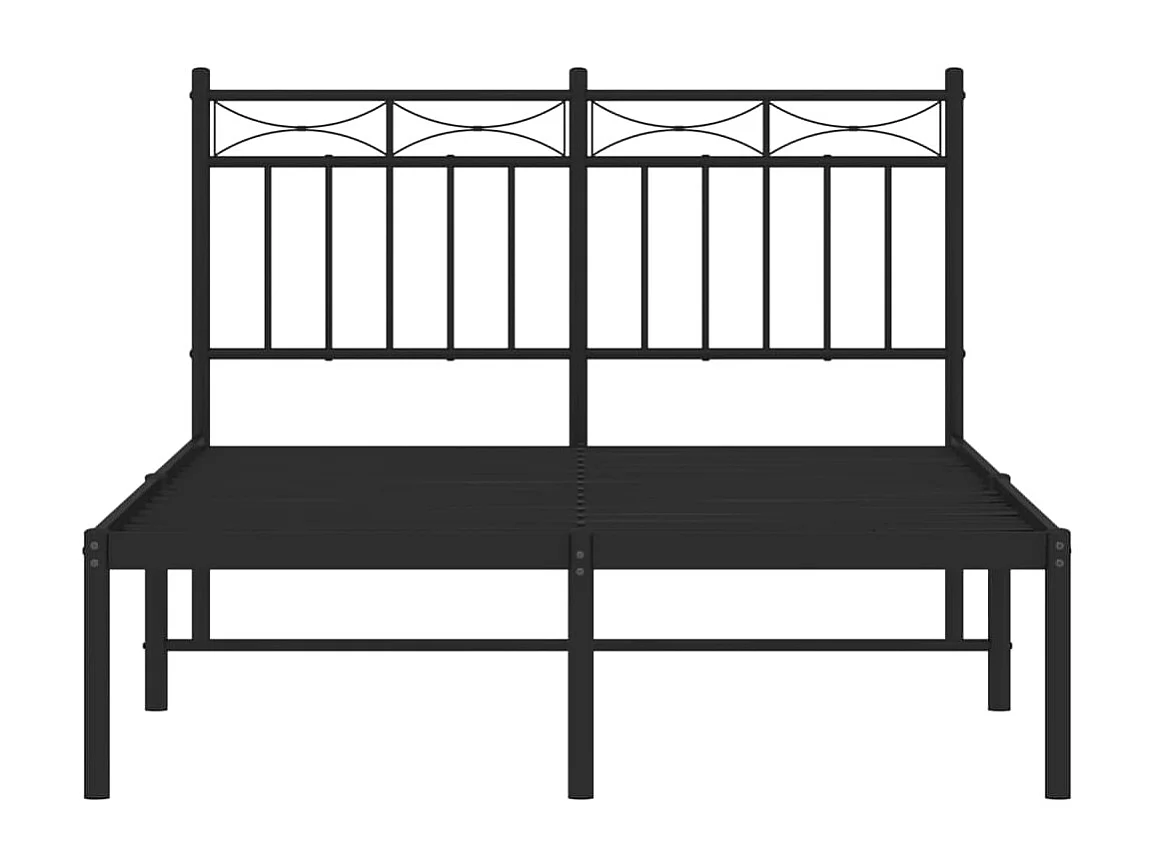 Cama 120x190 cm con cabecero metal negro ES55347