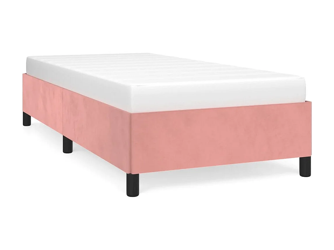 Cama 100x200 cm veludo rosa PT194378