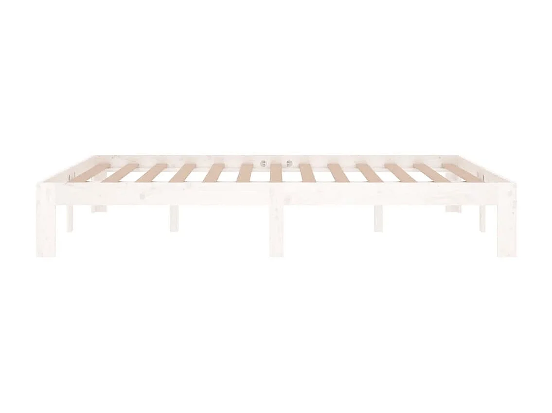 Lit-135x190 cm Blanc Bois massif Double EGGB93094