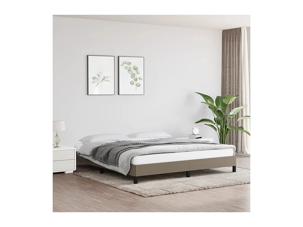 Lit-180x200 cm Taupe Tissu EGGB85378
