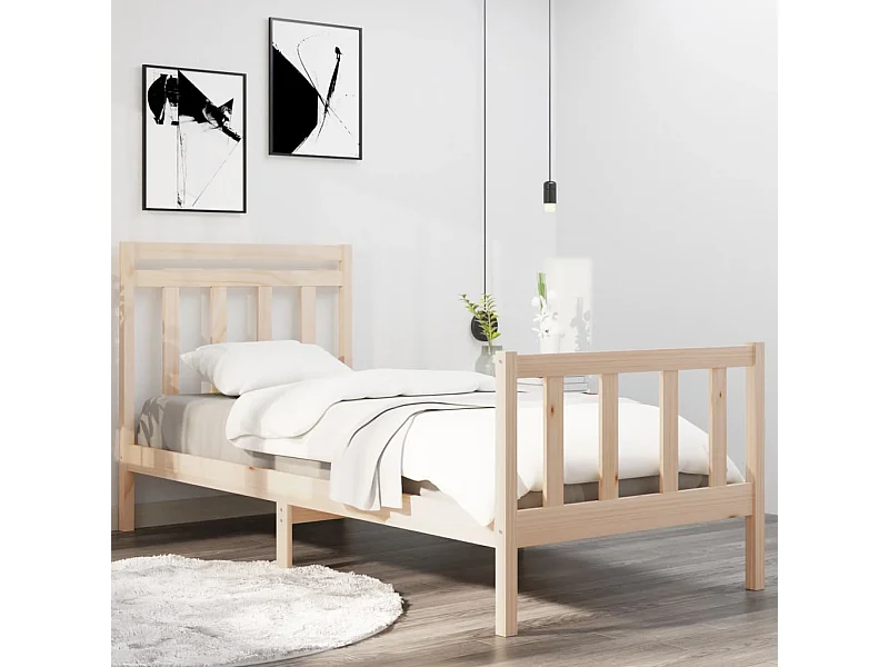 Cama solteiro 90x190 cm madeira maciça PT229413