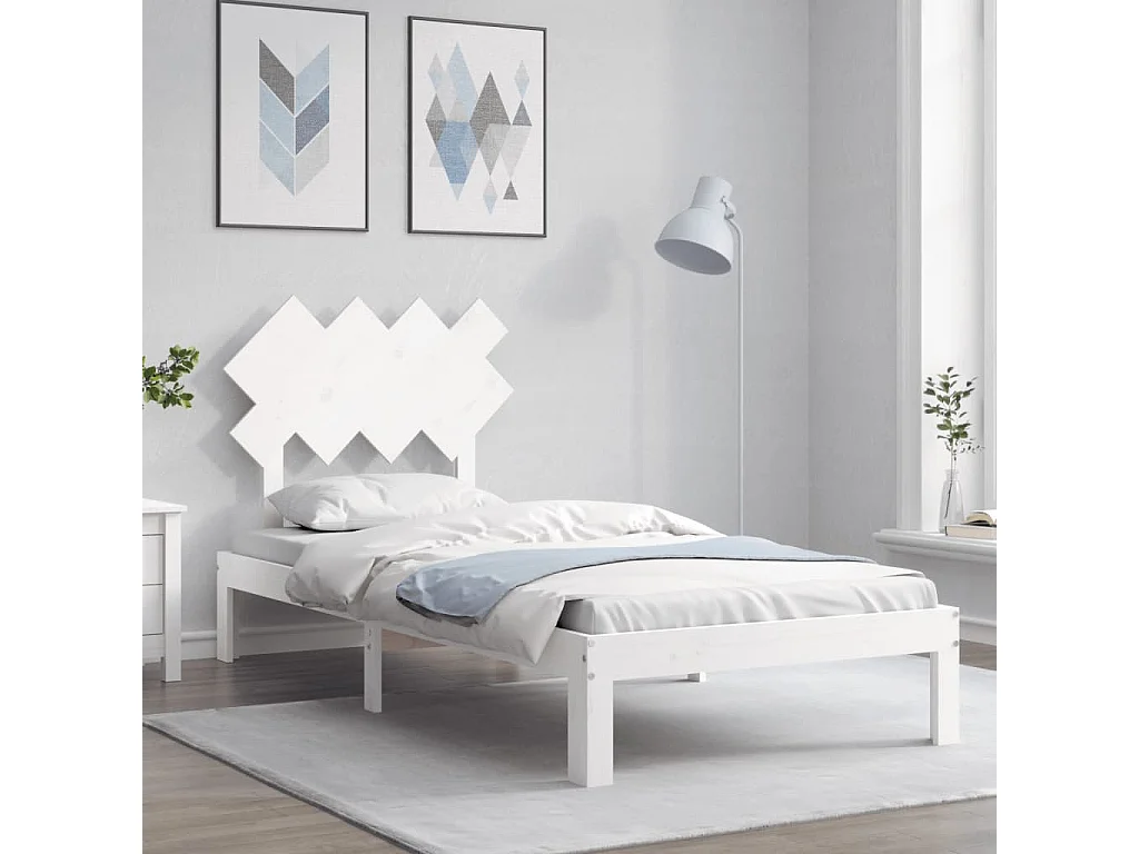 Cama com cabeceira 90x200 cm madeira maciça PT838518