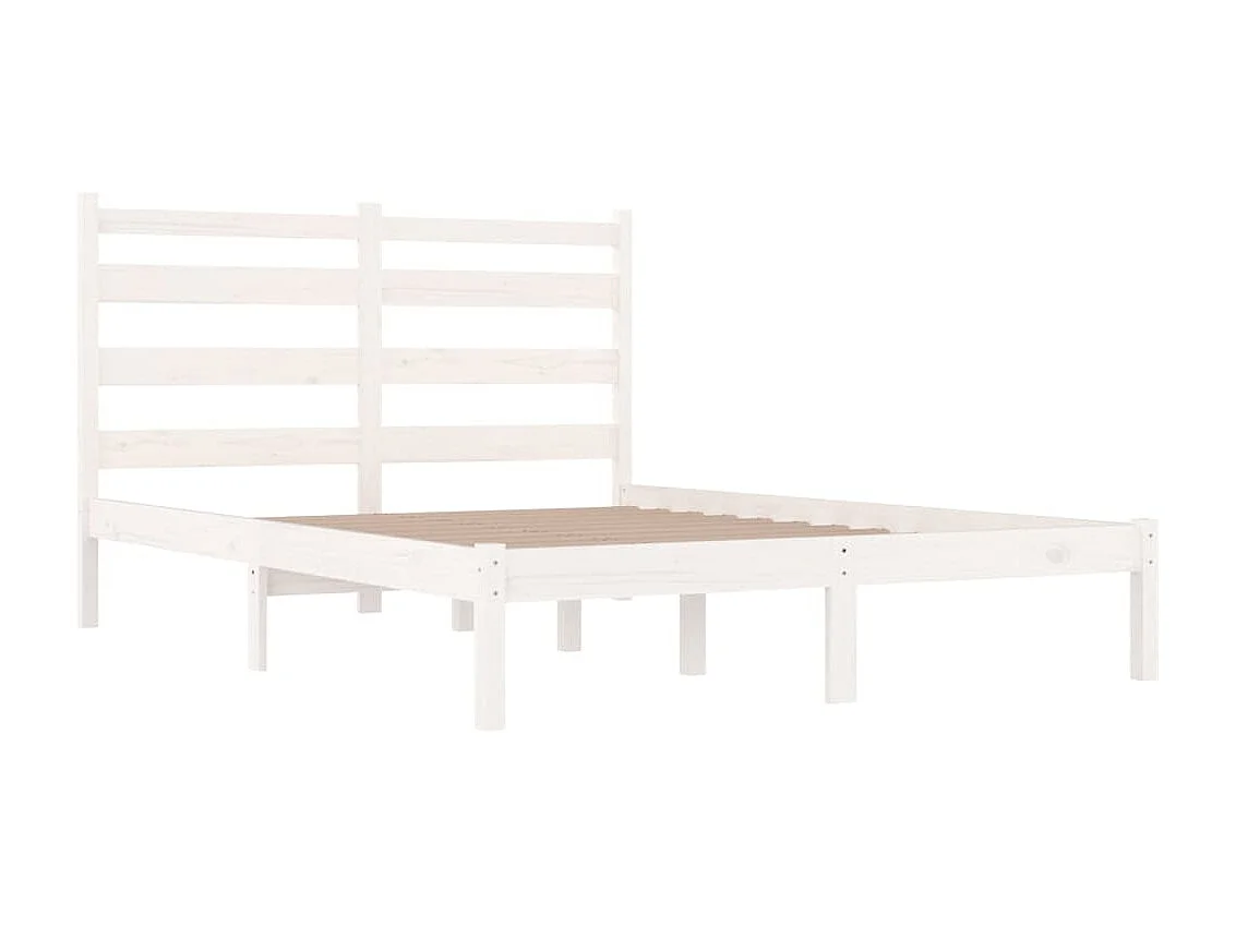 Lit-120x190 cm Blanc Bois de pin massif Petit Double EGGB83105
