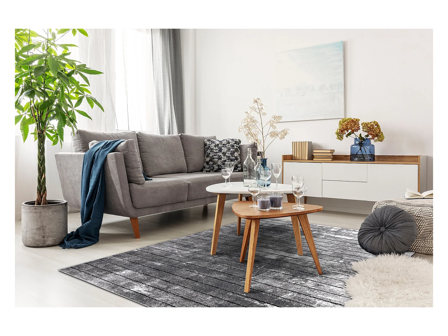 Tapijt modern COZY 8654 Raft, Lijnen - Structureel, twee poolhoogte ,  200x290 cm