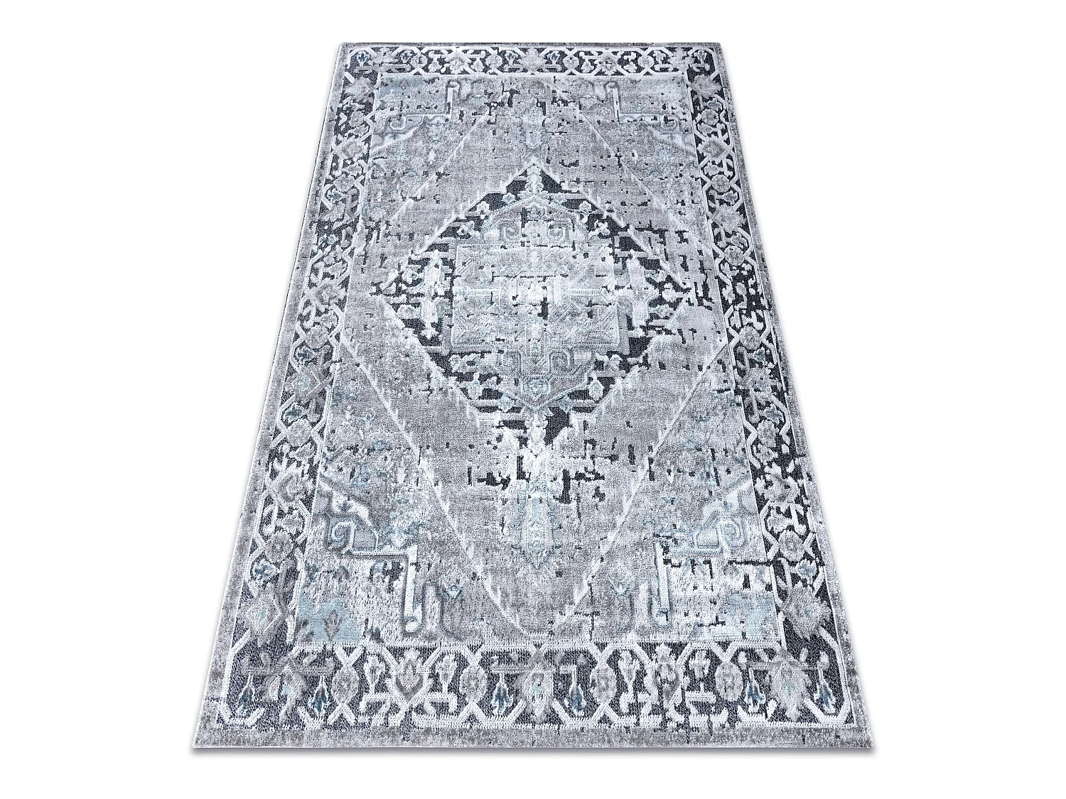 Tapijt Structureel SIERRA G6038 Plat geweven , twee poolhoogte , grijs 120x170 cm