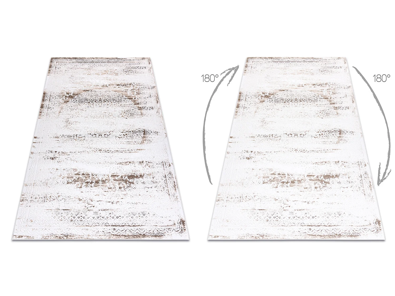 Tapis ACRYLIQUE VALENCIA 9986 ORNEMENT, CADRE, vintage Ivoire 120x180 cm