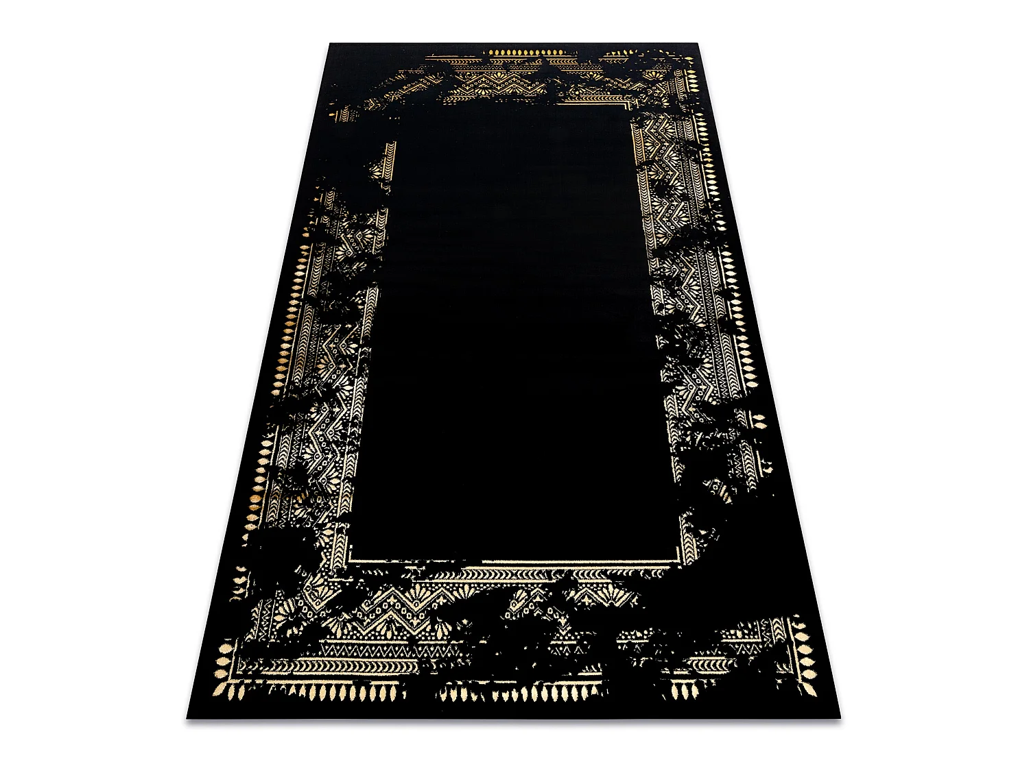 Tapijt GLOSS modern 408C 86 Kader stijlvol, glamour, art deco zwart /  140x190 cm