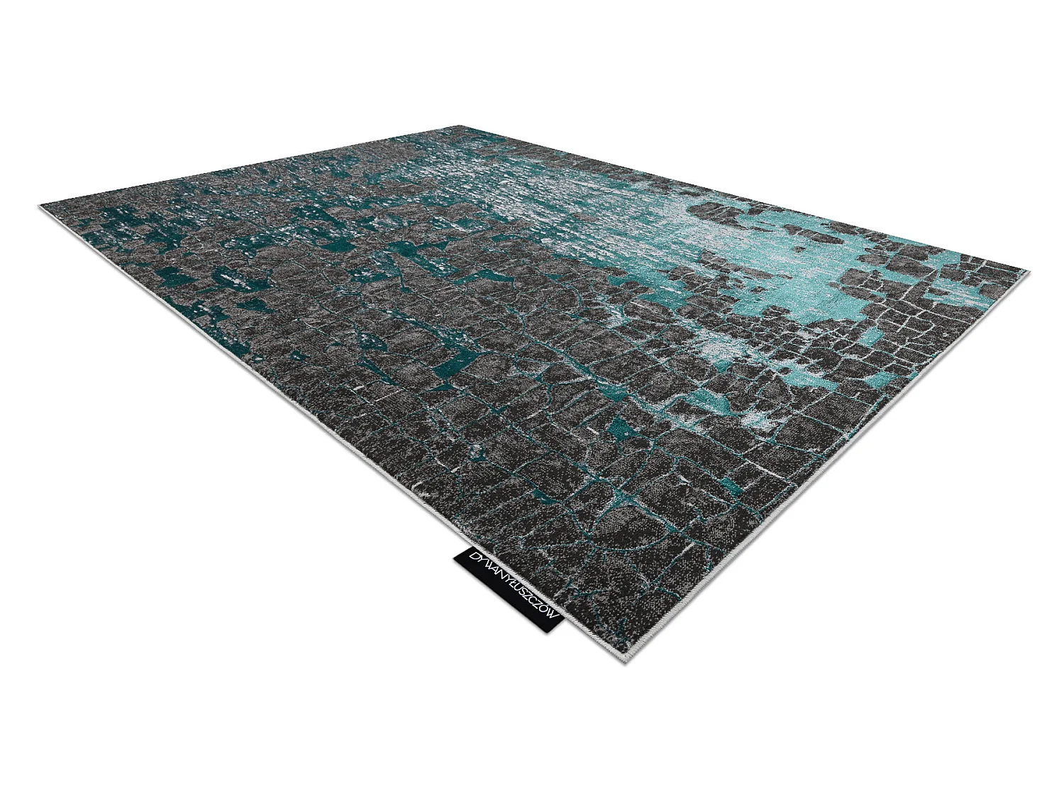 Tapis DE LUXE moderne 2079 vintage - Structural vert / anthracite 200x290 cm