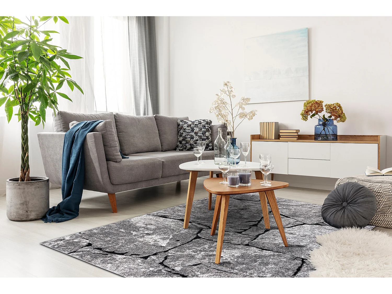 Tapis moderne COZY 8985 Brick Pavage brique, calcul - Structural deux  80x150 cm