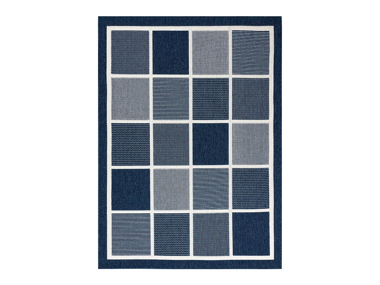 Sisal tapijt SPRING 20426994 vierkant , kader blauwe kleuring 200x290 cm