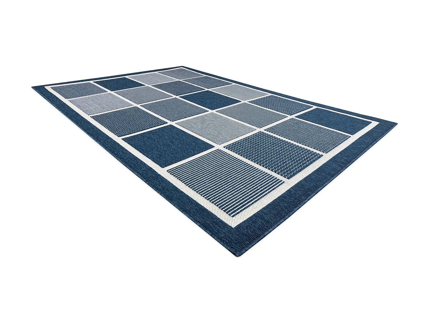 Sisal tapijt SPRING 20426994 vierkant , kader blauwe kleuring 200x290 cm