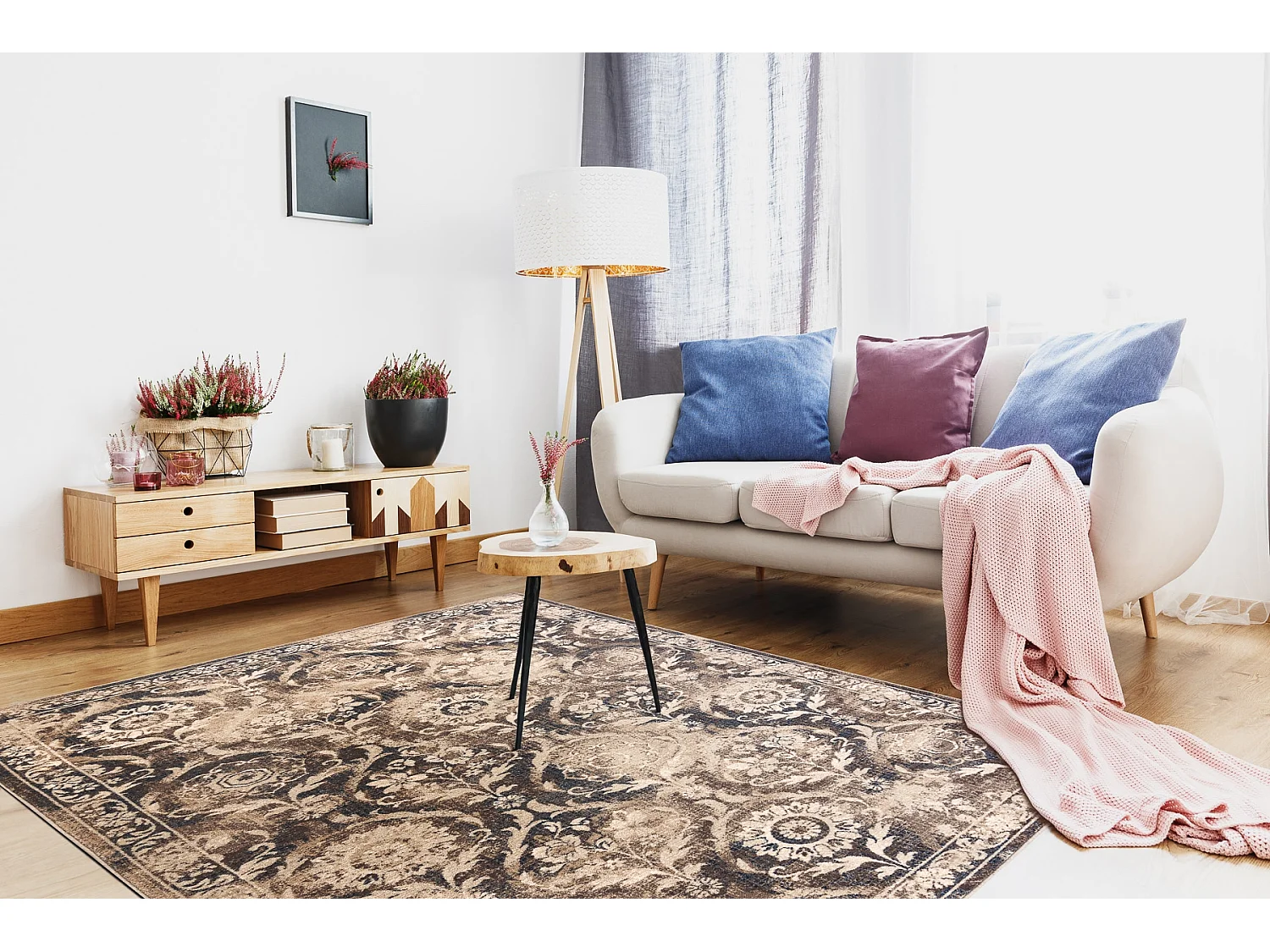 Tapijt NAIN Ornament vintage 7601/50977 beige / blauw 120x170 cm