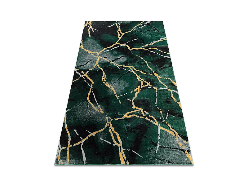 Exklusiv EMERALD Teppich 1018 glamour, stilvoll Marmor Flaschengrün / 200x290 cm