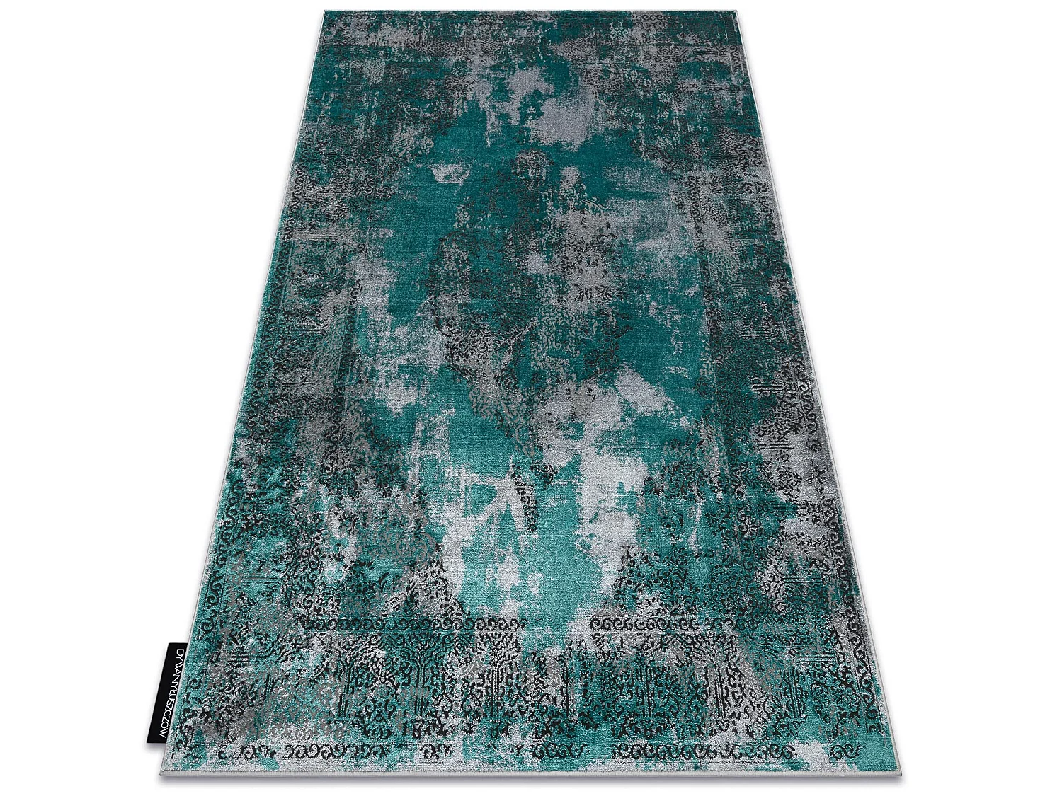 Tapis DE LUXE moderne 6754 Abstraction - Structural vert / gris 200x290 cm