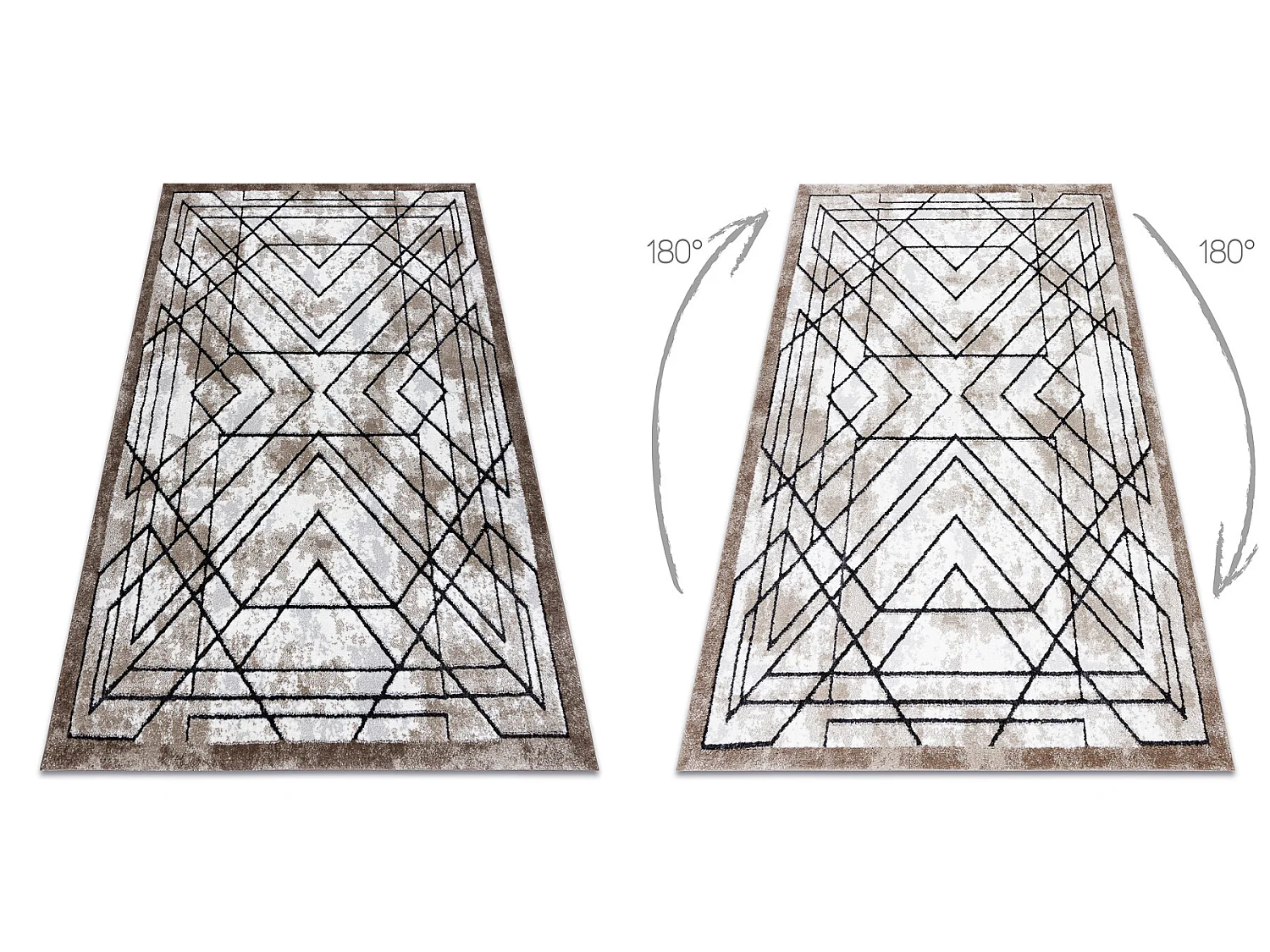 Tapis moderne COZY Tico, géométrique - Structural deux niveaux de mo 140x190 cm